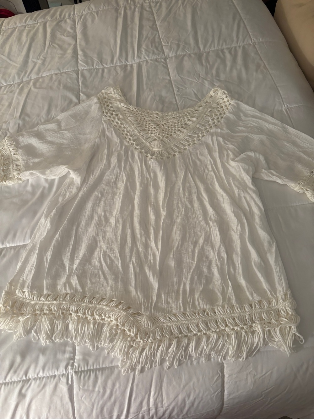White Crochet Blouse Sz 2x